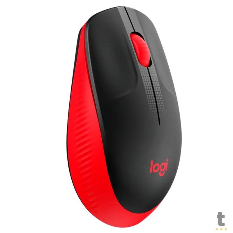 Mouse Sem Fio Logitech M190 Vermelho / Preto - 910-005904 Truedata
