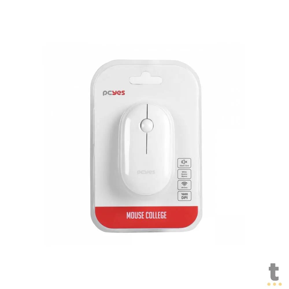 Mouse Sem Fio PCYes College Silent Click 1600Dpi Branco - PMCWMDSCW Truedata