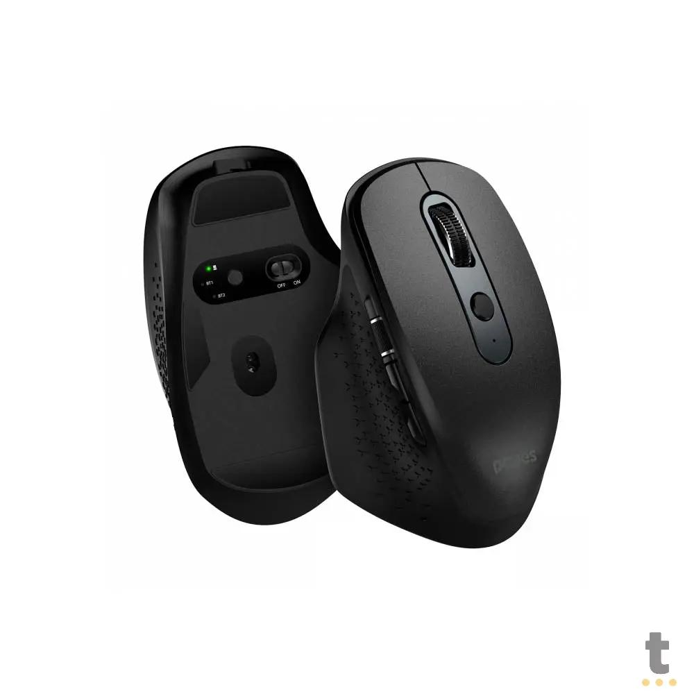 Mouse Sem Fio Wireless / Bluetooth Recarregável PCYes EX100 Silent Click 3200Dpi Preto - PMEWMDSCB Truedata