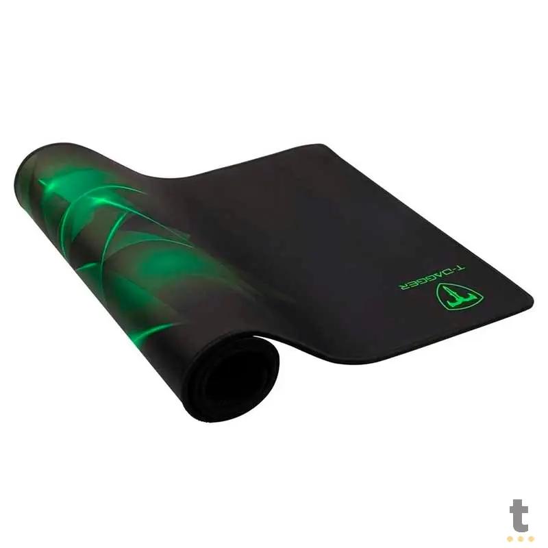 Mousepad Gamer T-Dagger Geometry S P/ Teclado e Mouse Preto/Verde 780x300mm - T-TMP301 Truedata