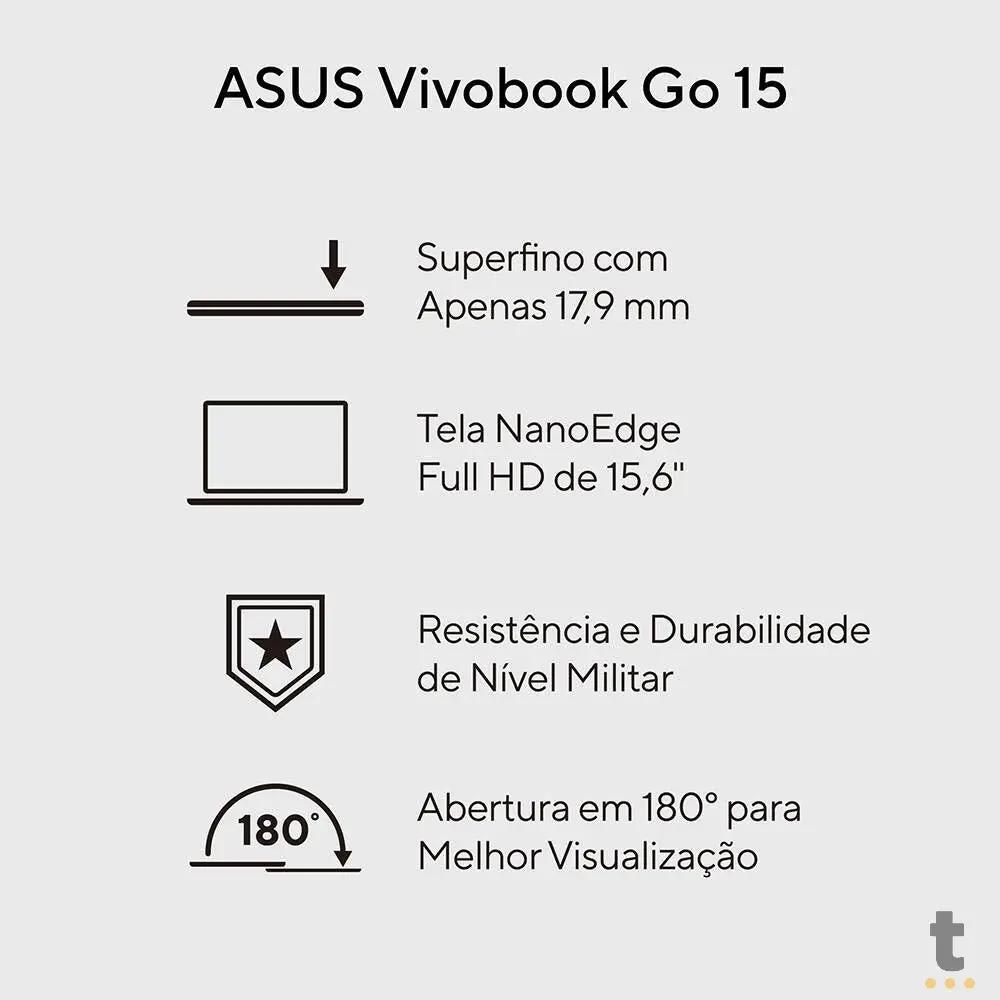 Notebook Asus Vivobook Intel Core I3-N305 4gb 256gb Ssd 15.6 Pols Prata Win11 Home - E1504GA-NJ441W Truedata