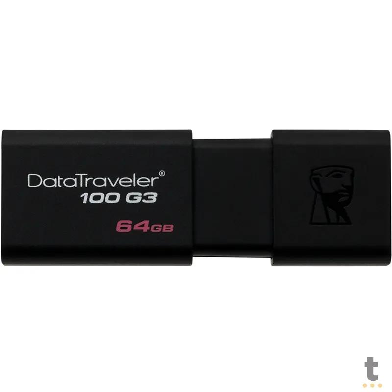 Pen Drive 64gb 3.0 Kingston Preto - Dt100g3/64gb Truedata