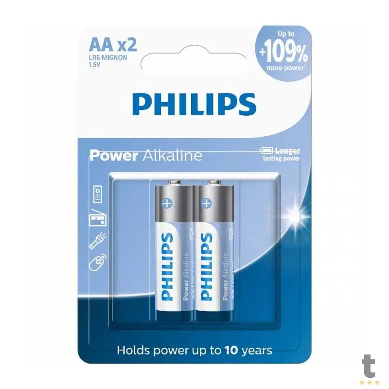 Pilha Alcalina AA Pequena Philips LR6P2B/59 (Cartela C/2 Pilhas) - 107613 Truedata