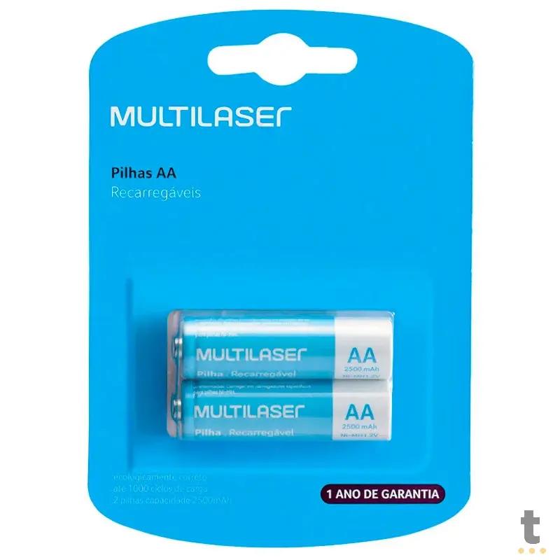 Pilha Recarregável AA 2500mah Multilaser (Blister C/ 2 Pilhas) - CB053 Truedata