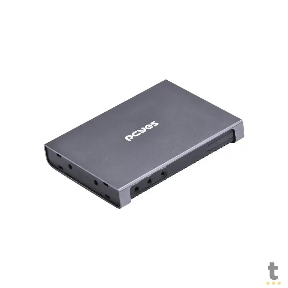 Placa De Captura de Vídeo Portátil 4k PCYes Lynx Usb Tipo C Hdmi Dual - UHD-03 Truedata