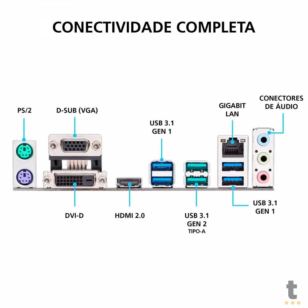 Placa Mae AMD Asus Prime B450M Gaming/BR DDR4 mATX Socket AM4 Hdmi Vga DVI-D Truedata