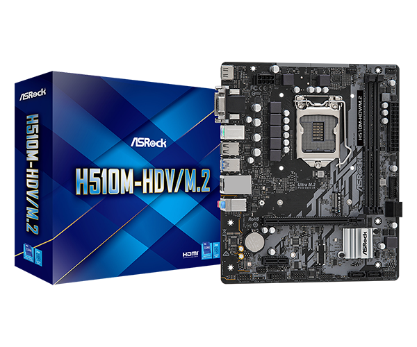 Placa Mae AsRock H510M-HDV/M.2 Atx Lga 1200 Ddr4 3200Mhz Hdmi Vga Dvi USB D-Sub (10a e 11a Geração) Truedata