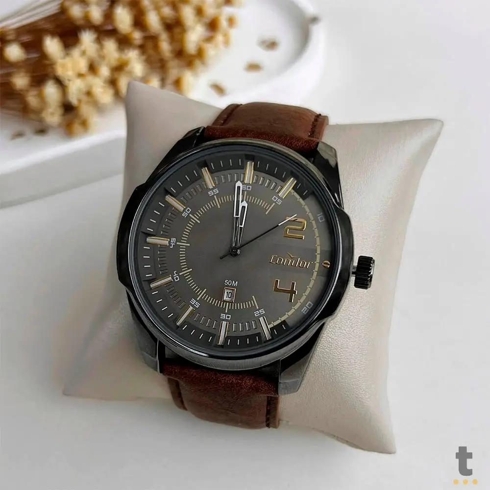 Relógio de Pulso Condor Cinza C/ Pulseira Marrom - CO2115MWH/3M Truedata