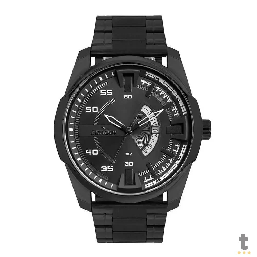 Relógio de Pulso Condor Preto C/ Pulseira em Aço Preto - CO2115MXX/4P Truedata