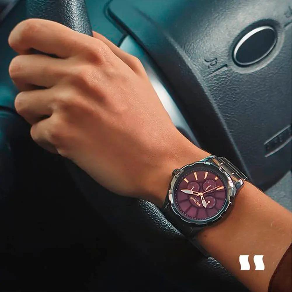 Relógio de Pulso Seculus em Aço Preto - 35003LPSVSS2 Truedata