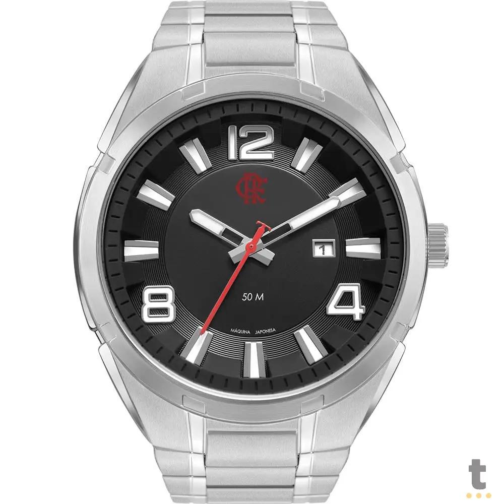 Relógio de Pulso Technos Flamengo Preto C/ Pulseira em Aço - FLA2117LFH/1K Truedata