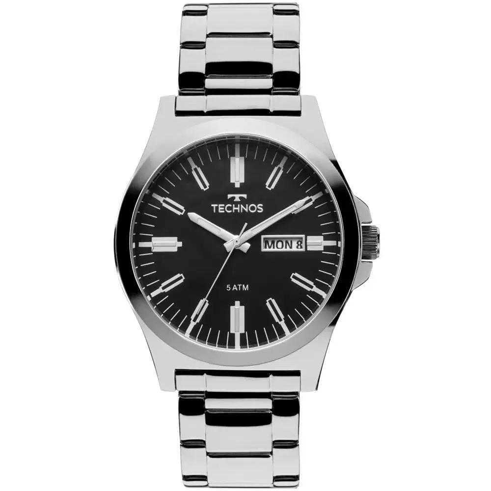 Relógio de Pulso Technos Steel em Aço Prata - 2305AX/1P Truedata