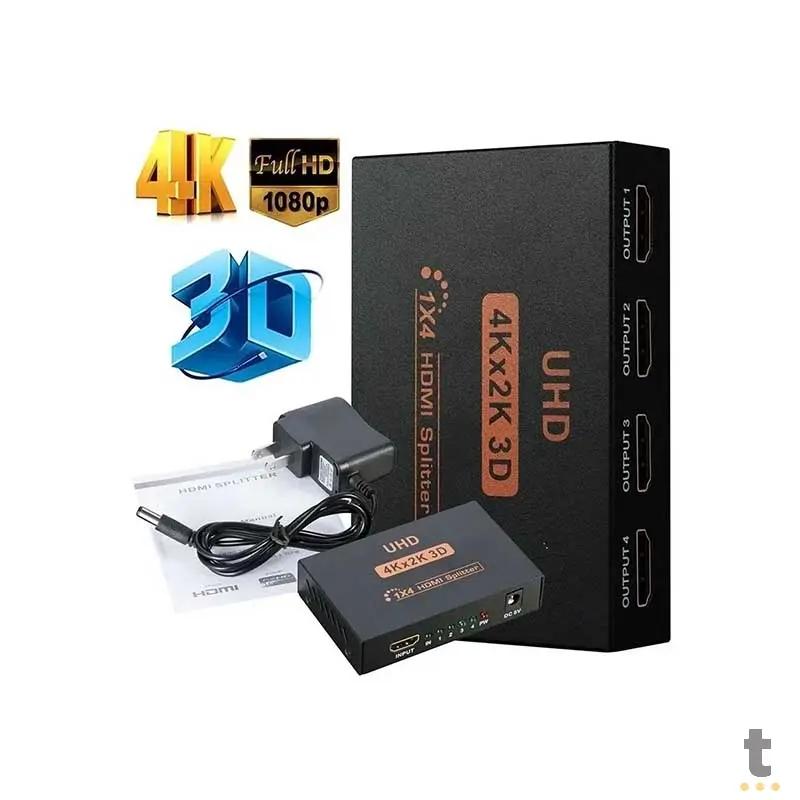 Splitter Multiplicador Divisor De Sinal Hdmi 4 Portas 1 X 4 4k Truedata
