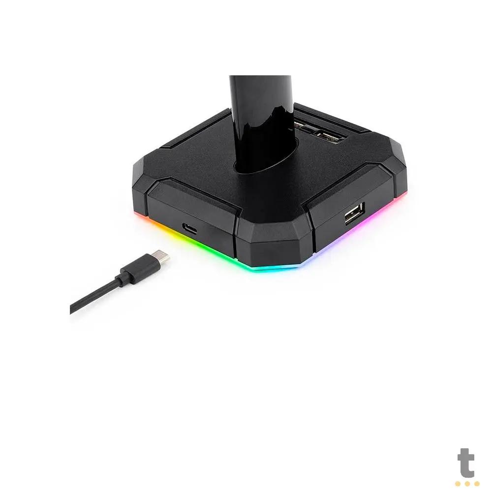 Suporte p/ Headset RGB Redragon Scepter Pro C/ 4 Portas USB - HA300 Truedata