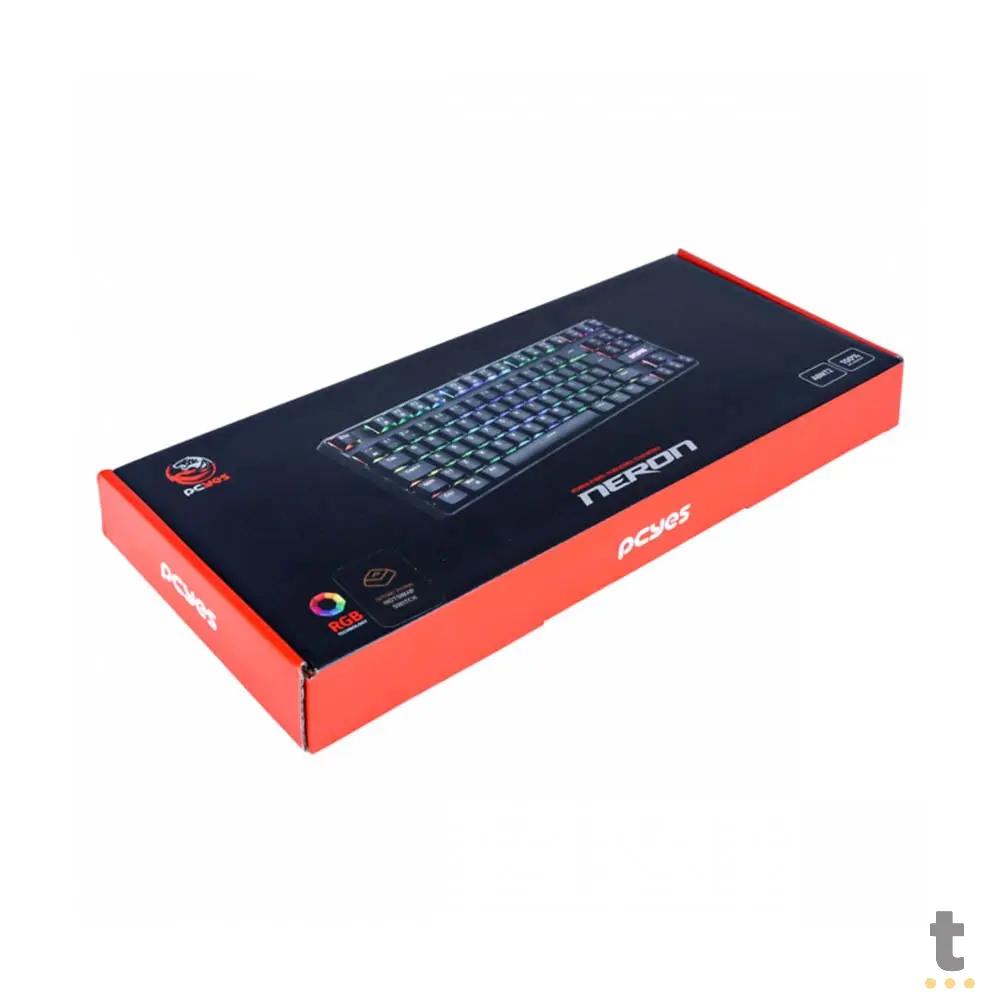 Teclado Gamer Mecanico PCYes TKL Neron Outemu Brown Hotswap RGB Preto - PNOHBWRGB Truedata