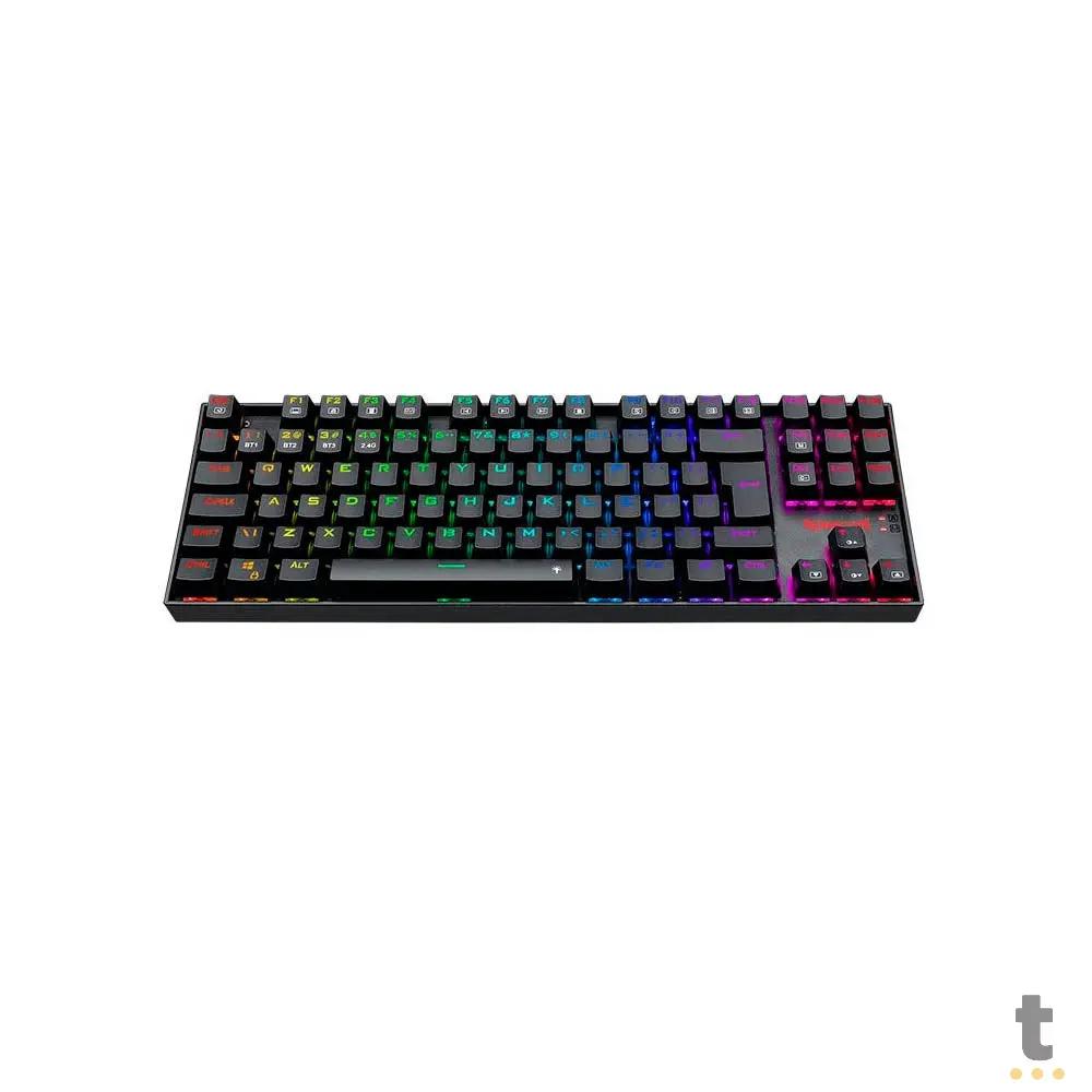 Teclado Gamer Mecanico Sem Fio Redragon Kumara Pro Wireless Rgb Preto Switch Marrom - K552RGB-BRS-B Truedata