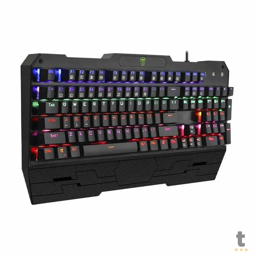 Teclado Gamer Mecanico T-Dagger Battleship Led Rainbow Switch Outemu Blue - T-TGK301-BL Truedata