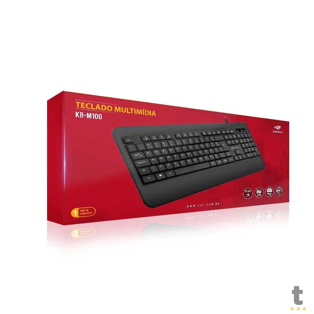 Teclado Usb Multimidia Usb C3Tech Abnt2 Preto - KB-M100Bk Truedata