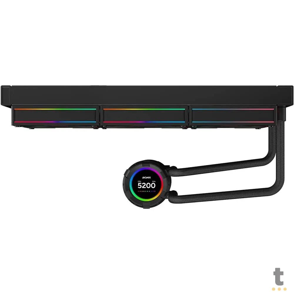 Water Cooler PCYes Vision 3 Fans 360mm Tela LCD 2,1'' (Intel/AMD) Black Vulcan - Vs360Bv Truedata