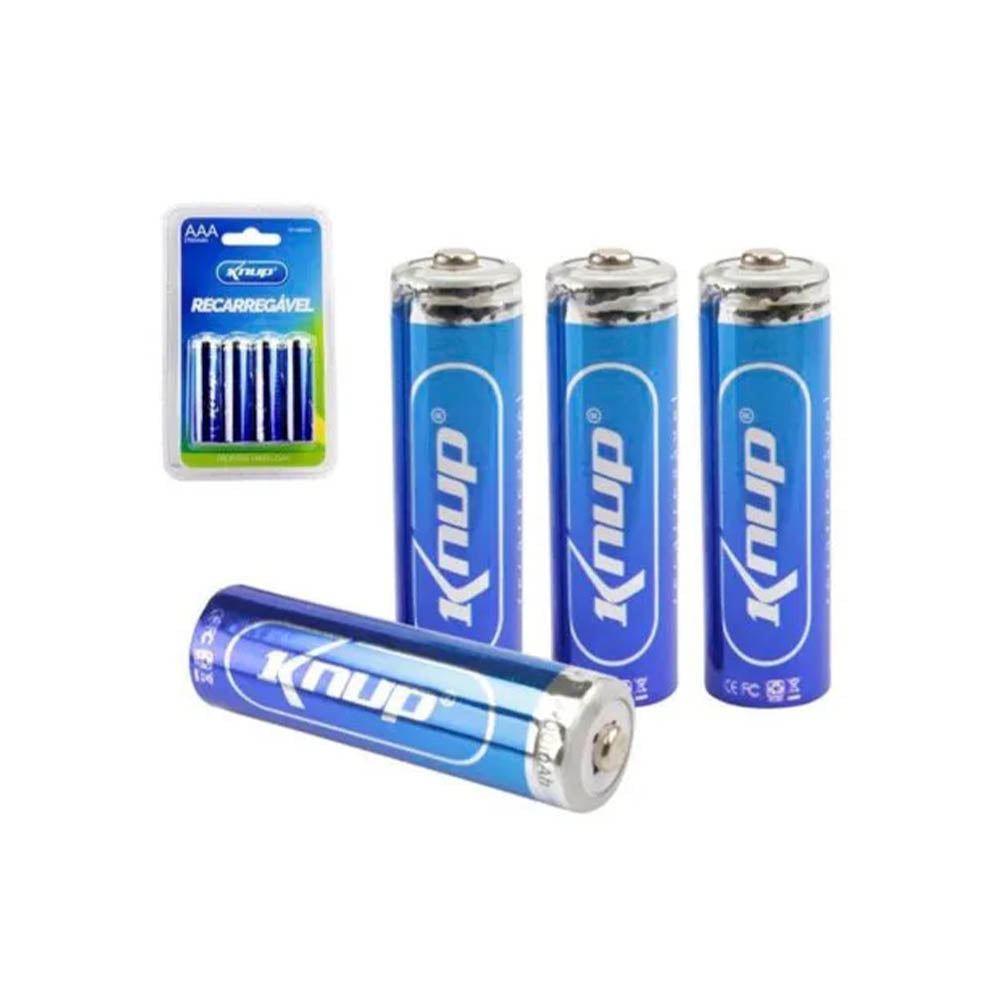 Pilha Recarregável AAA 1100mah Knup (Blister C/ 4 Pilhas) - KP-4800AAA