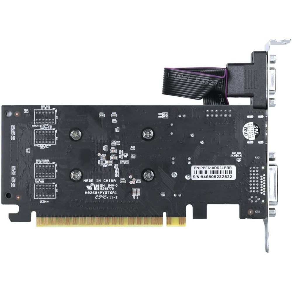 Placa De Video 2gb ddr3 GT 610 PcYes Project Edge Nvidia Geforce 64bits Low Profile Hdmi Dvi Vga - PPE610DR3LPBR Truedata