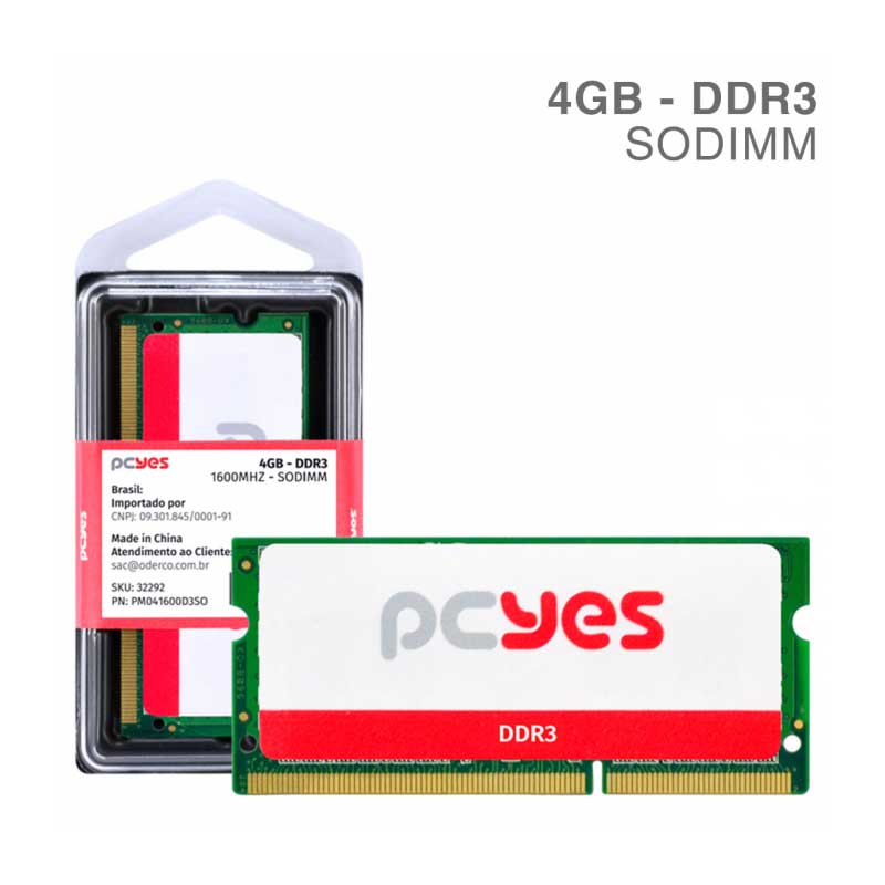 Memoria para Notebook Ddr3 4gb 1600Mhz PCYes - PM041600D3SO Truedata