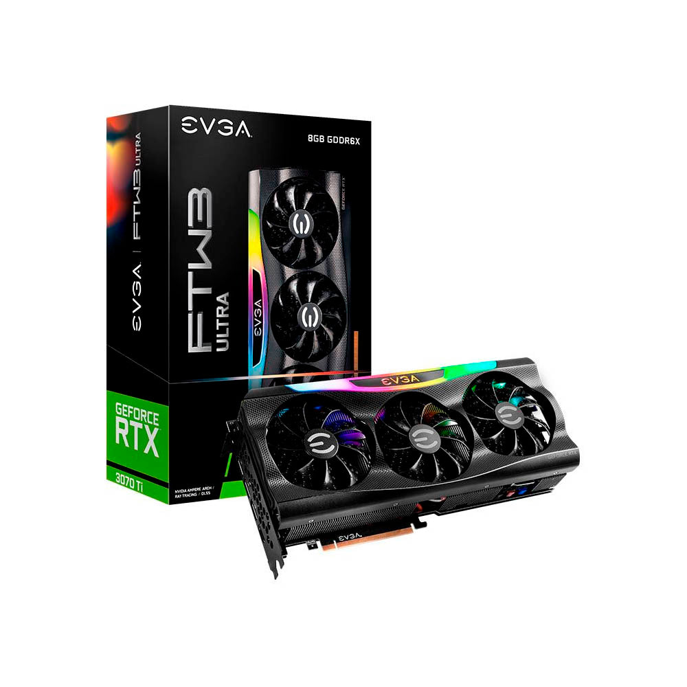 Placa De Video 8gb Rtx3070Ti Gddr6x Lhr Ftw3 Ultra Gaming RGB Evga 256bits HDMI DisplayPort - 08G-P5-3797-KL