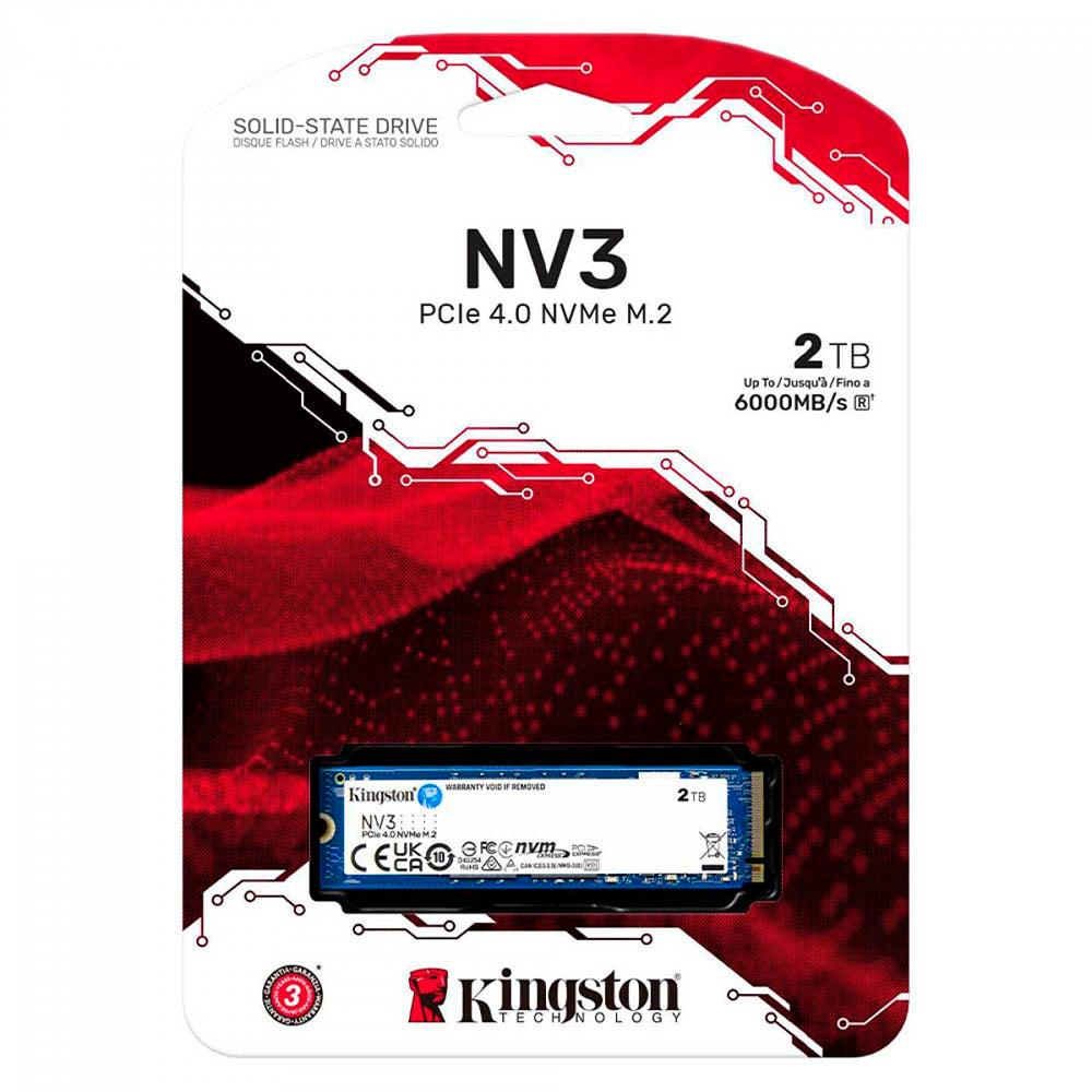 Ssd M.2 NV3 NVMe 2Tb (1920gb) Kingston 2280 Pci-e 4.0 - SNV3S/2000G