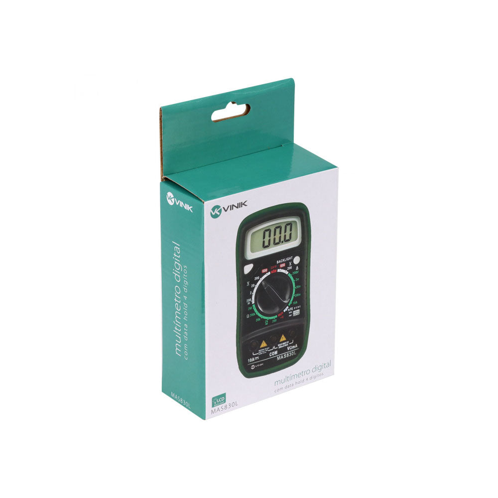 Multimetro Digital Vinik Com Data Hold 4 Digitos - MAS830L
