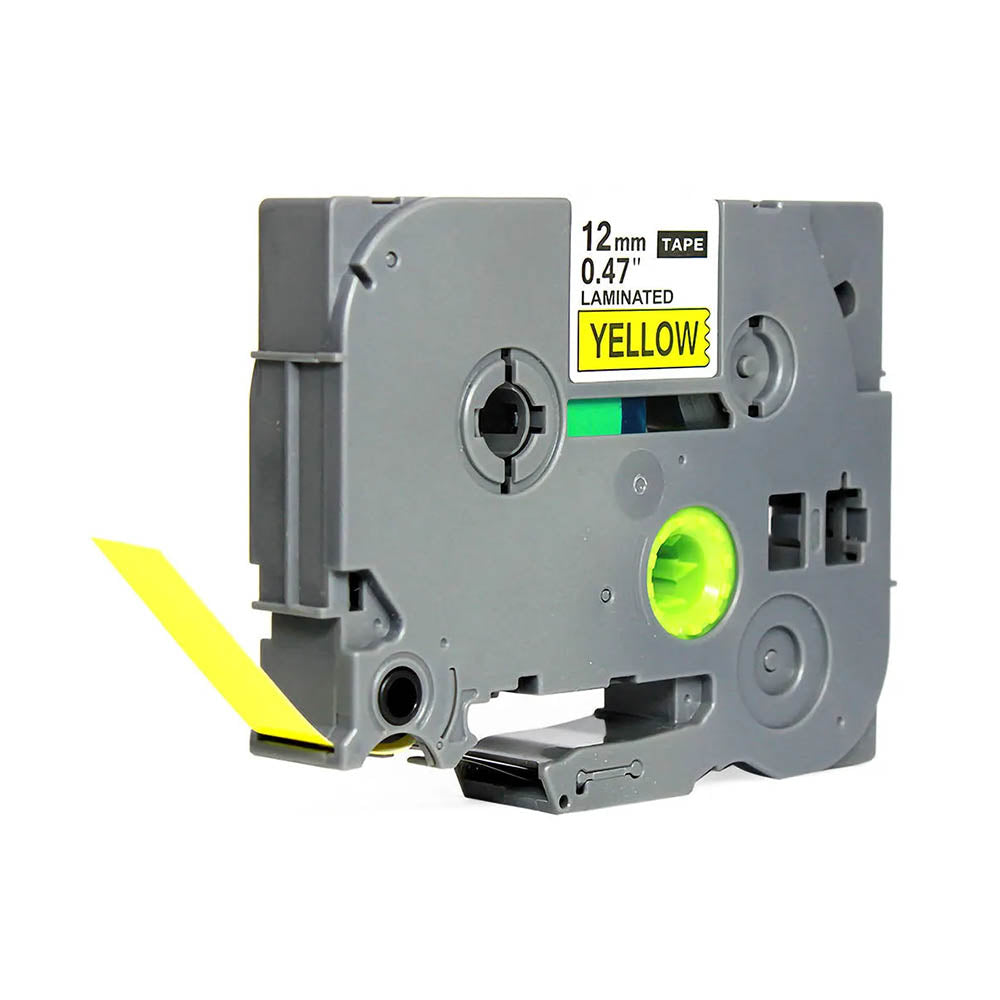Fita Para Etiquetadora Brother Labelpros TZE-631 Amarela / Preta - Compativel Truedata
