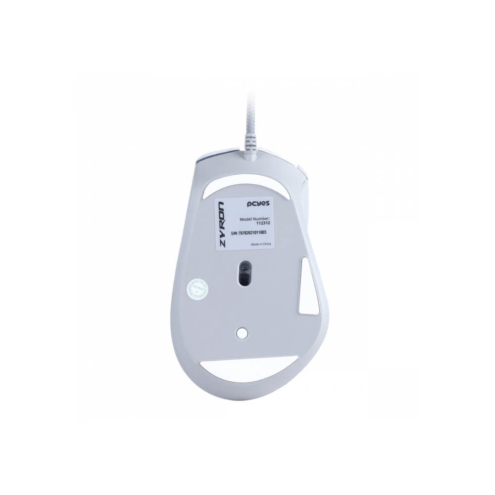 Mouse Gamer PCYes Zyron 7 Botoes 12800dpi RGB Branco - PMGZRGBW Truedata