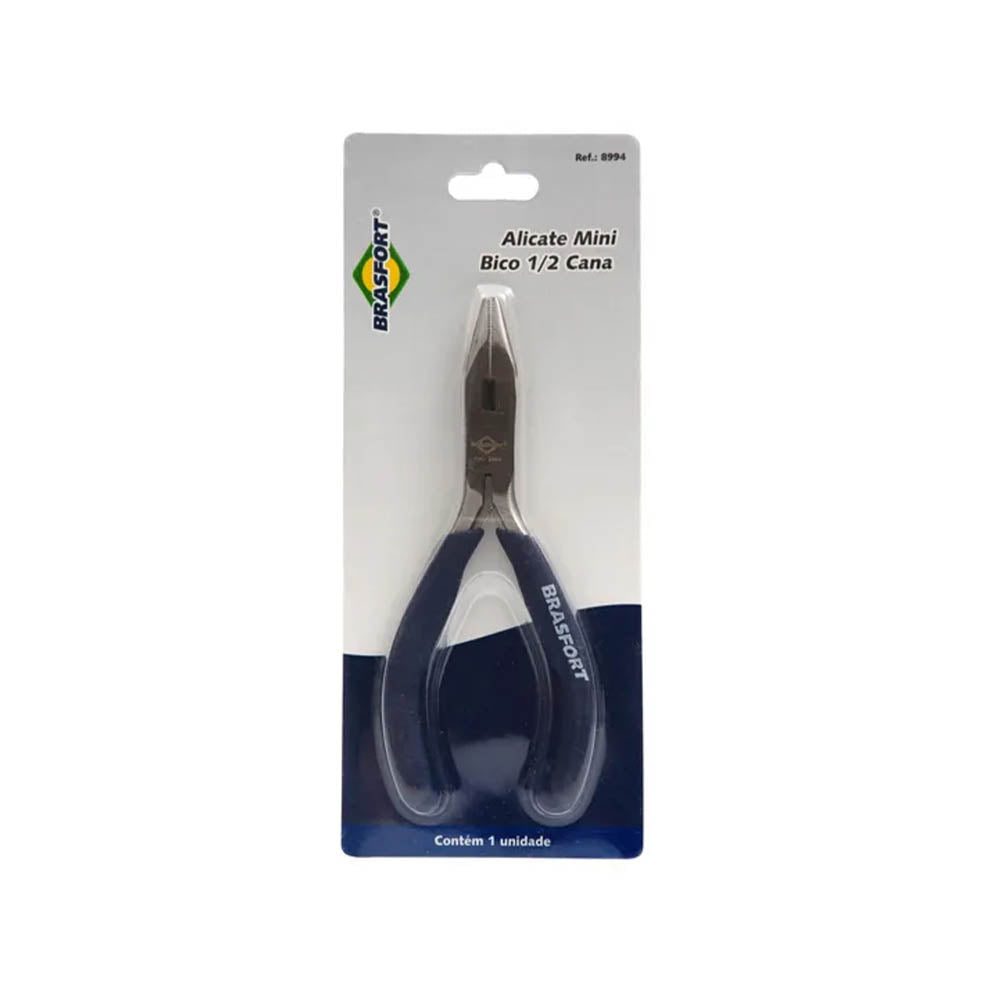 Alicate Mini Bico Meia Cana 6" Cabo Emborrachado Brasfort - 78145