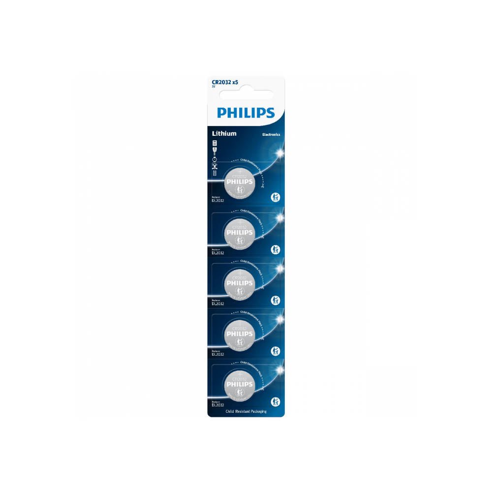 Bateria 3v Tipo Botão Cr2032 Philips (Cartela com 5) - 107621 - Truedata