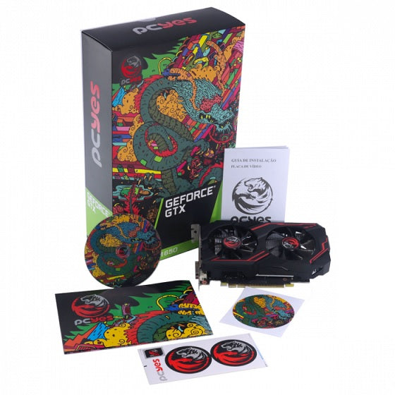 Placa De Video 4gb Gtx1650 Gddr6 PcYes Graffiti Series 128bits 1485mhz Dual Fan - PA1650412820DR6