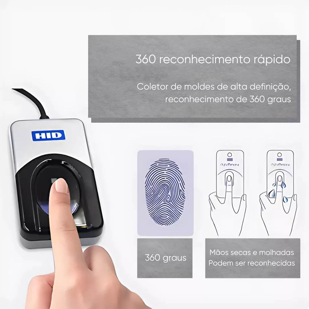 Leitor Biométrico Impressão Digital HID Key Persona U4500