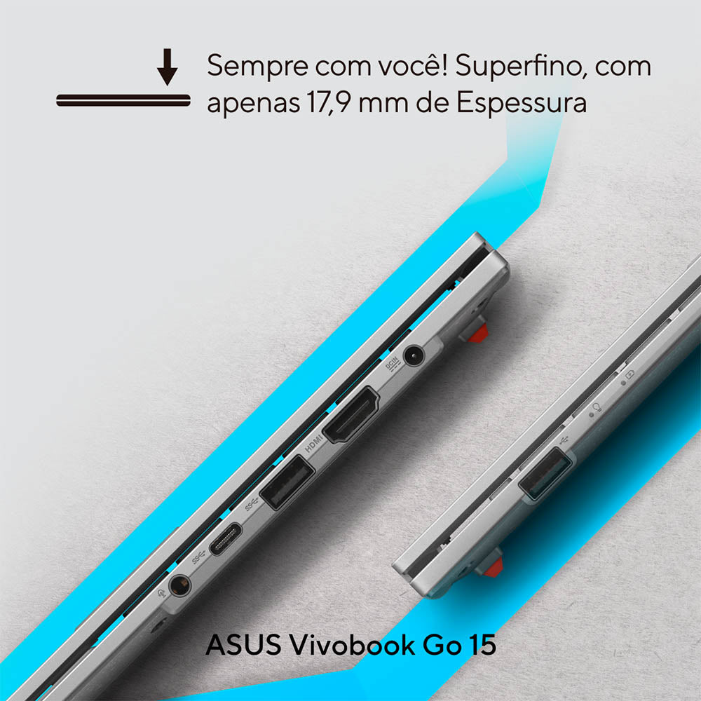 Notebook Asus Vivobook Intel Core I3-N305 4gb 128gb Ssd 15.6 Pols Prata Win11 Home - E1504GA-NJ440W