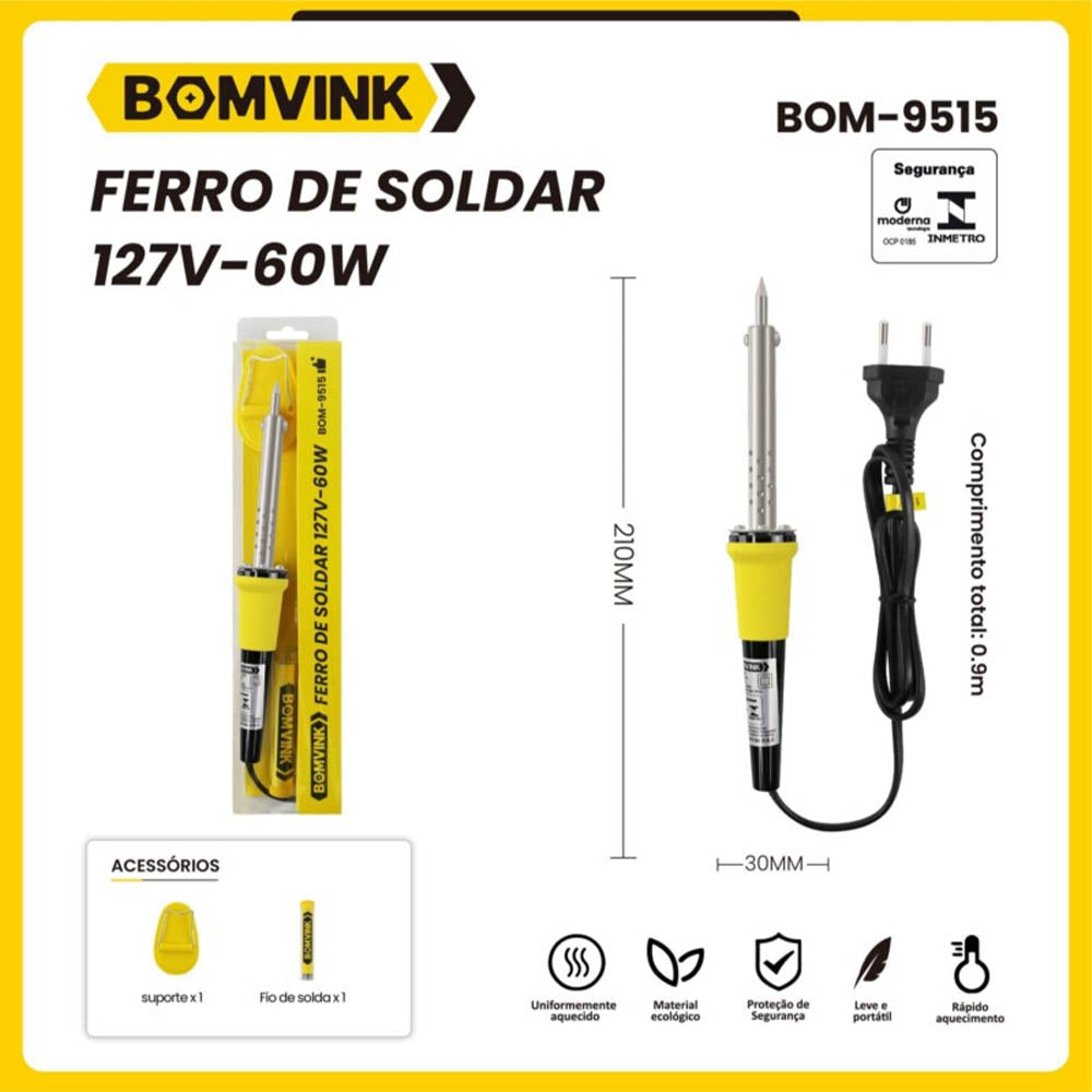 Ferro de Solda BomVink 60W 127V - BOM-9515