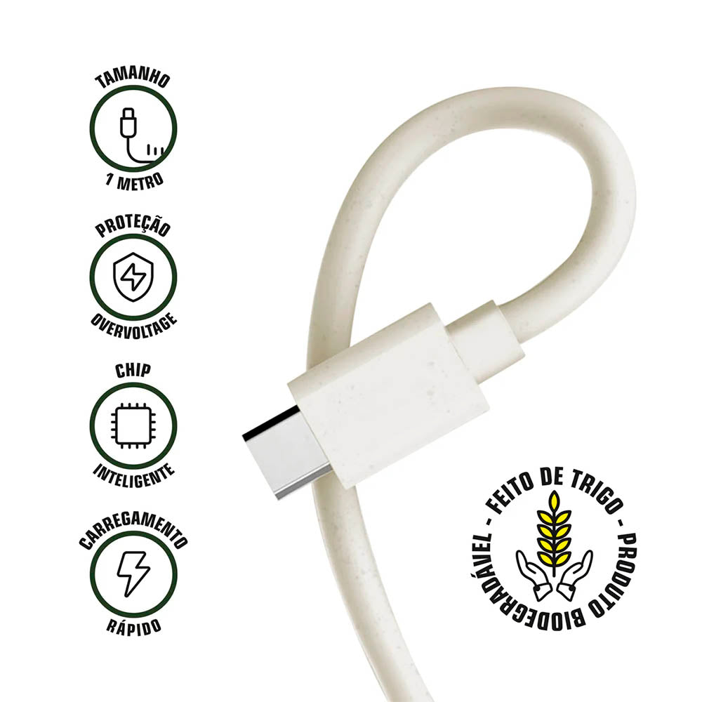 Cabo de Dados USB Tipo C P/ Lightning Iphone 1m GShield Ecoo - GS-5812 Truedata