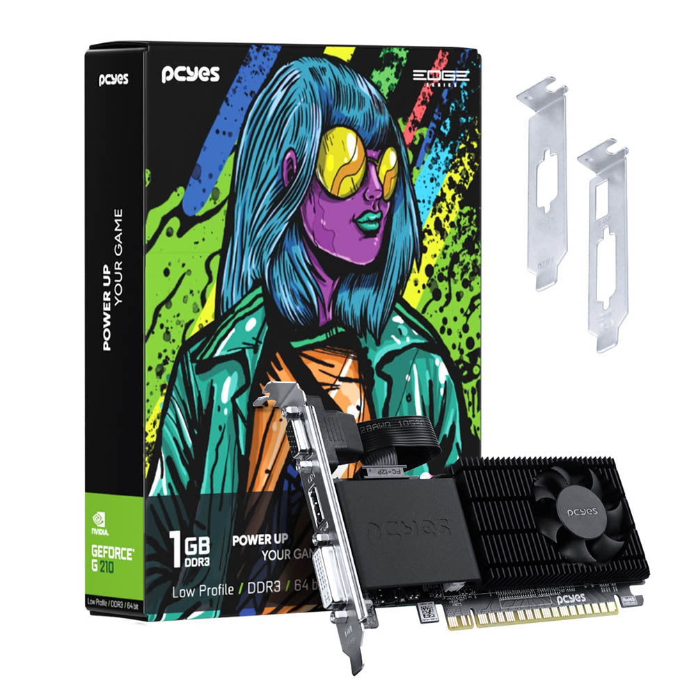 Placa De Video 1gb G210 Ddr3 Nvidia Geforce Pcyes Project Edge 64Bits Hdmi Dvi Vga Low Profile - PPE210DR3SFBR
