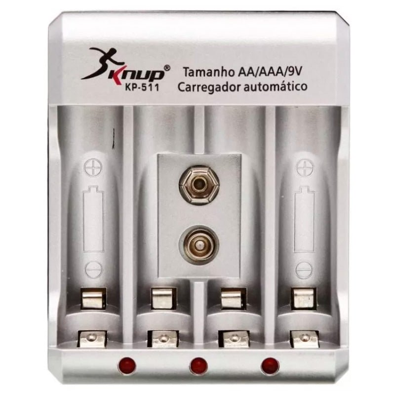 Carregador De Pilhas Knup Kp - 511 - Truedata