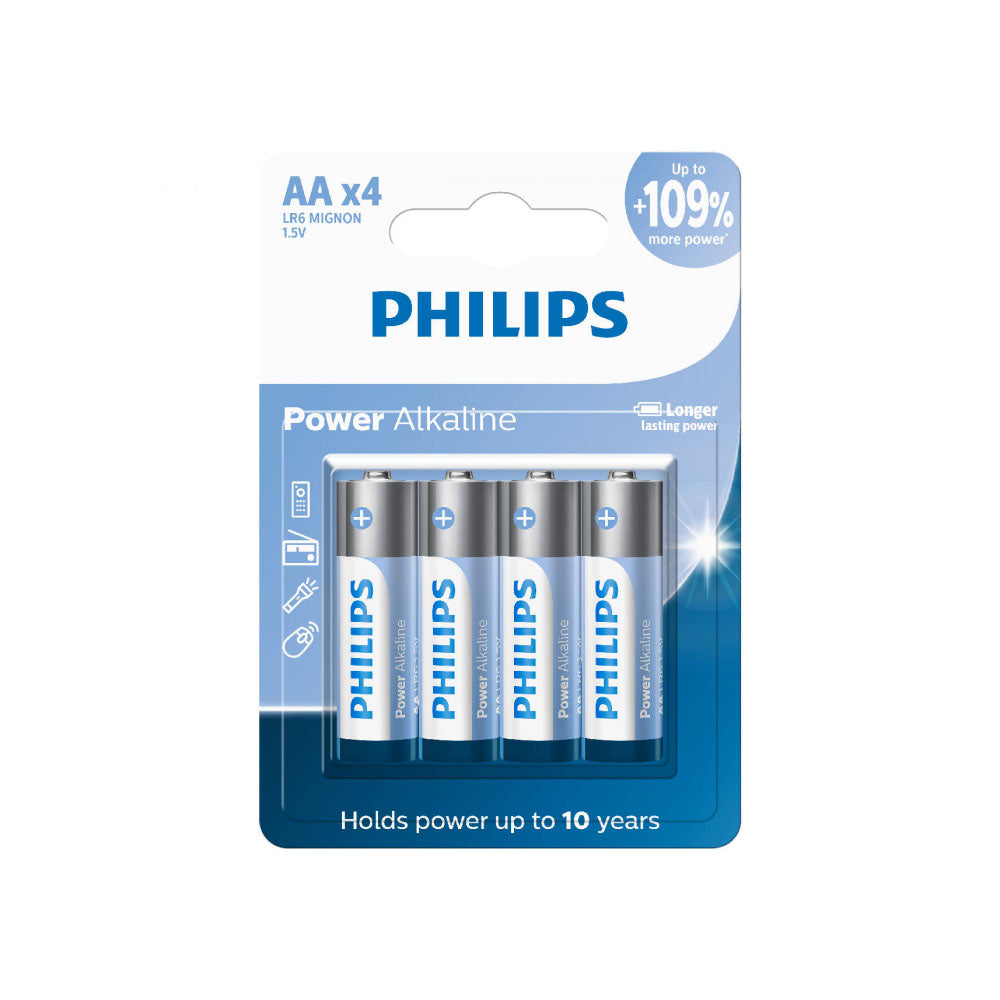 Pilha Alcalina AA Pequena Philips LR6P4B/59 (Cartela C/4 Pilhas) - 107614