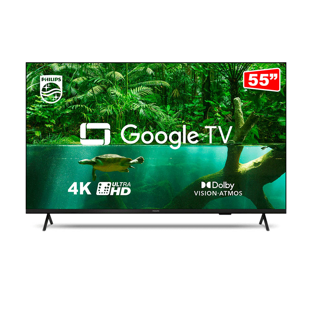 Smart TV Led Philips 55" UHD Wi-fi Bluetooth USB HDMI Google TV - 55PUG7408