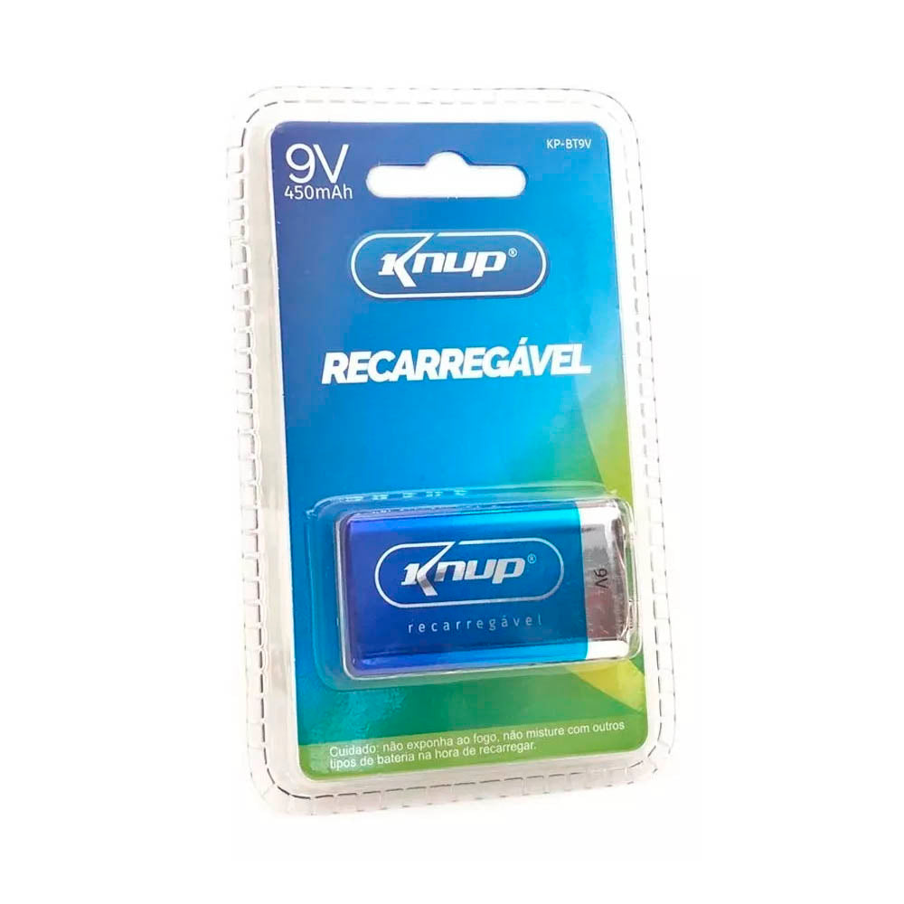 Bateria 9v 450Mah Recarregável Knup