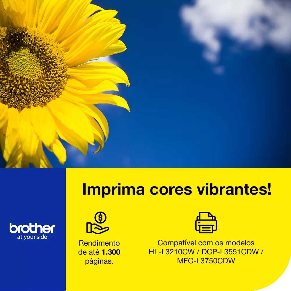 Cartucho de Toner Brother Amarelo TN213Y - P/ DCP-L3551CDW HL-L3210CW