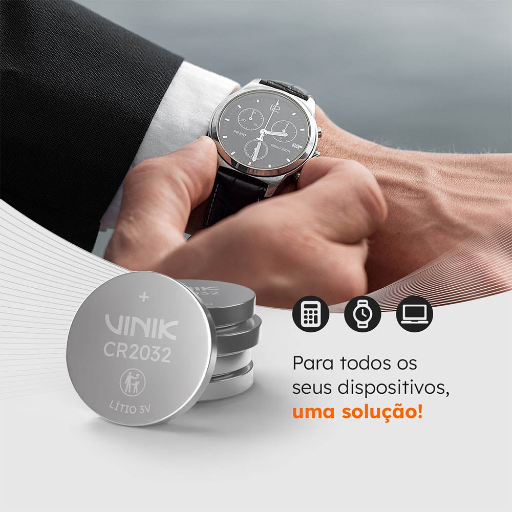 Bateria 3v Tipo Botão Cr2032 Vinik - VB32B5