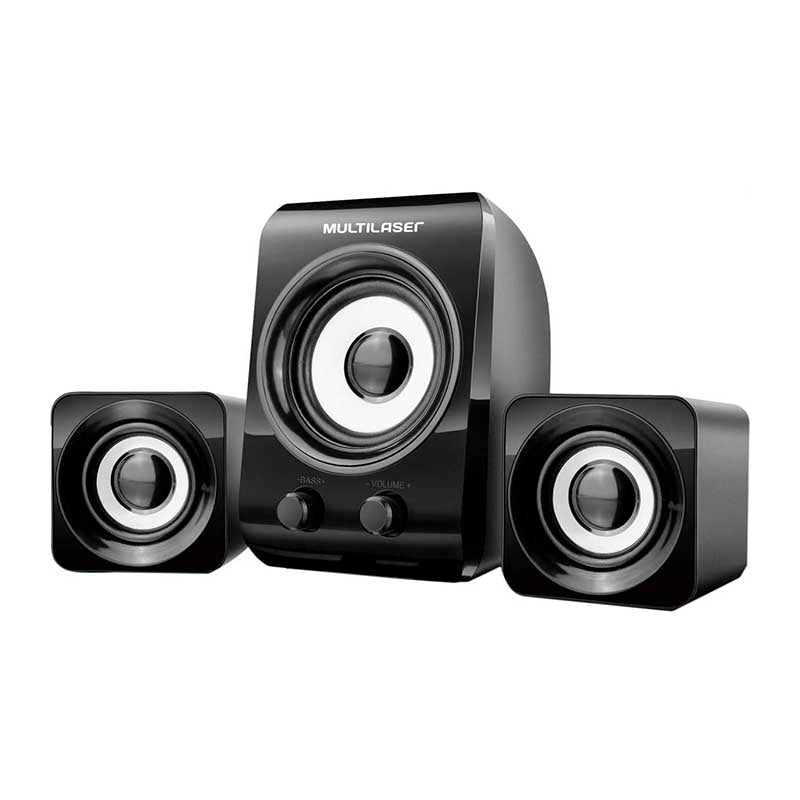 Caixa De Som Multimidia 2.1 C/ Subwoofer Multilaser Rms 14W Usb - SP172