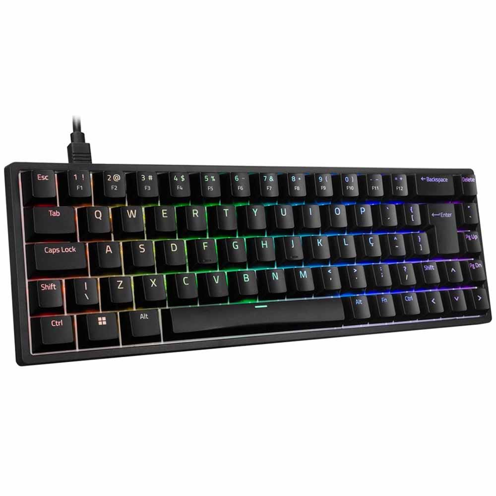 Teclado Gamer Mecanico Akko 3068S Switch Akko Orange RGB Preto