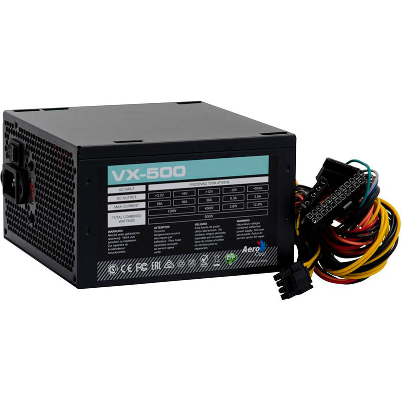 Fonte Real Atx 500w Aerocool Vx-500 En57136 S/ Cabo Biv Truedata