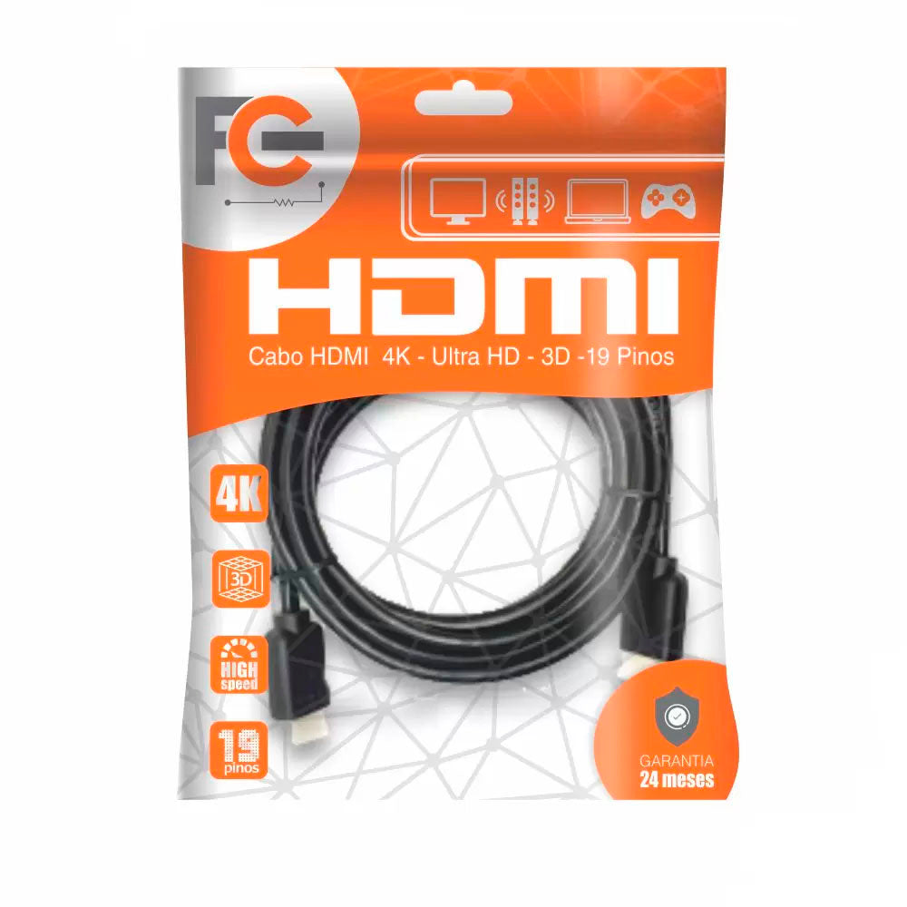 Cabo Hdmi V2.0 2mt Ultra HD 4k FC Fontes - 4667 Truedata