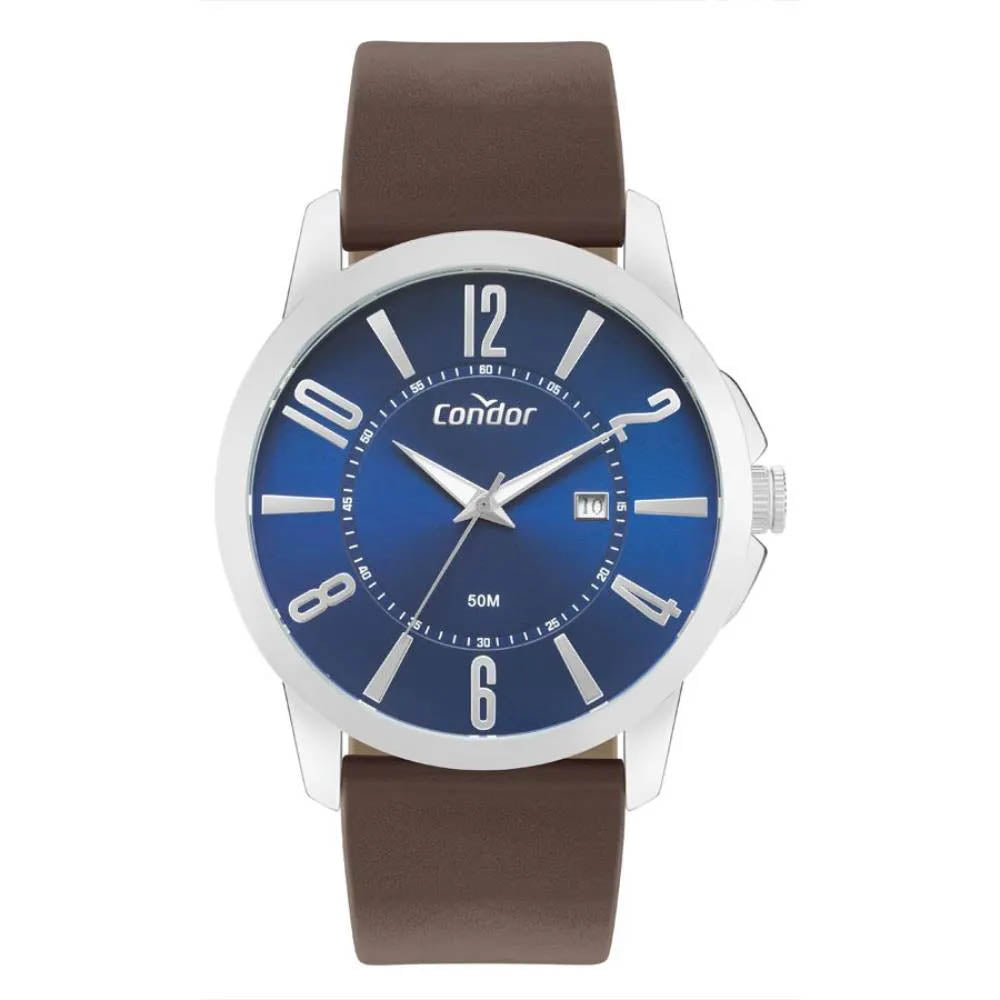 Relógio de Pulso Condor Azul C/ Pulseira Marrom - CO2115MYA/5A